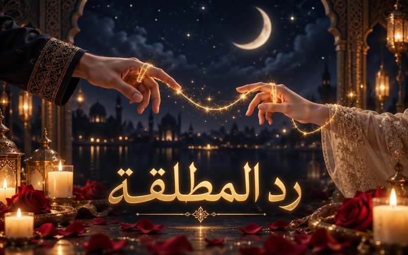 رد المطلقة: خاتمان ذهبيان يلتقيان وورقة تلتحم بالنور وزوجان يتقاربان، ورقم التواصل والواتساب